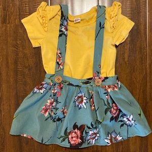 Baileys Blossoms Suspender Skirt and Onesie